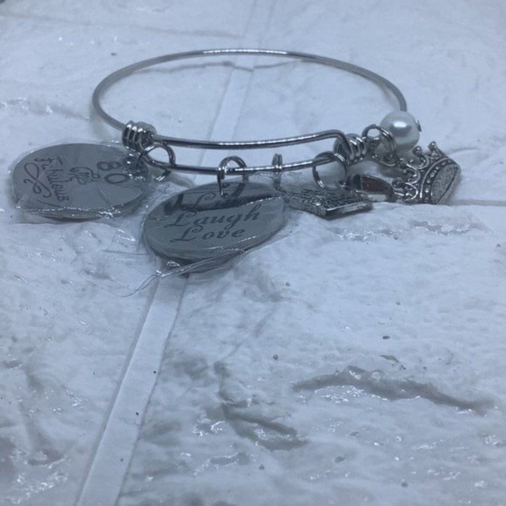 Women’s Expandable Charm Bracelets 80th Birthday - Picture 5 of 5